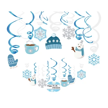 30pcs Strany Stropu Vírivá Dekorácie Zime snehové Vločky, Vianočné Snehuliak Visí Špirála Pozadie Stenu Veselé Vianočné Party Dodávky