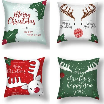 Vankúš Šťastné A Veselé Vianoce, Santa Claus Elk Vianočné Dekorácie Pre Domov Vianočné Ozdoby Natal Firmware Nový Rok 2024