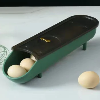 Vajcia Úložný Stojan Automatické Koľajových Chladnička Skladovanie Organizácie Plastové Anti-slip Stohovateľné Domácnosť, Kuchynské Príslušenstvo