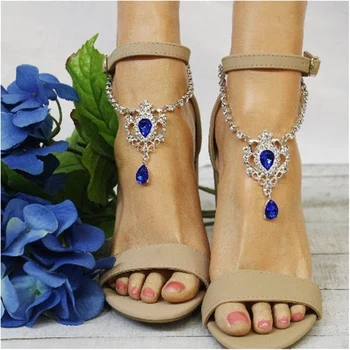 2022 Nové Luxusné Nohy Reťazca Crystal Členok Náramok Svadobné Pláži Svadba Sandále Naboso Dekorácie Anklet Ženy Strany Šperky