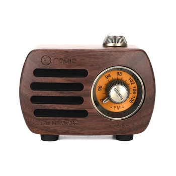 Mini Vintage Retro Dreva FM SD MP3 Bluetooth Tranzistor Nabíjateľná Rádio s Reproduktor, R818(Orechové Drevo)