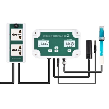 WiFi on-Line pH TDS Radič 3-v-1 pH/TDS/TEMP Kvality Vody Detektor pH Regulátor s Relé Konektor Repleaceable Elektródy