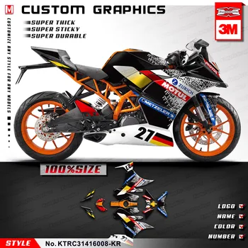 KUNGFU GRAFIKA Motocykel Dekor Auta Personalizované Nálepky Vinyl Zábaly Racing Kotúča, pre RC 125 200 RC125 RC200 2014 2015 2016