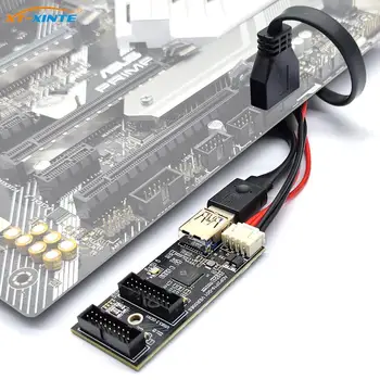19pin Zadajte E + 19Pin Doske 1 2 Rozbočovač USB 3.2 GEN 1 Hub Adaptér Conector A-KEY 19Pin na Dual 19P Rozšírenie Karty