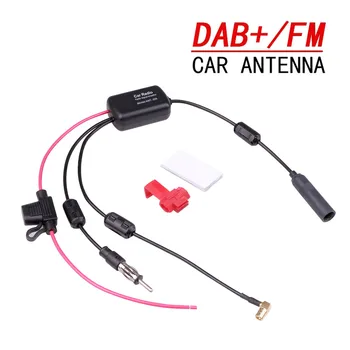 DAB+FM+Auto Stereo Antény Antény Splitter kábel Kábel Adaptéra 12V Rádiového Signálu Zosilňovač Antény Signál Booster FM/AM Auto Príslušenstvo
