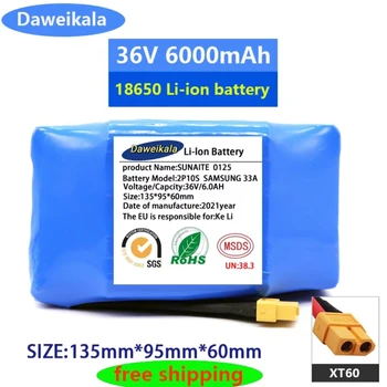 Origina 36V Batérie Balenia 6000mAh 6.0 Ah Nabíjateľná Lítium-Iónová Batéria pre Elektrický Samostatne Vyvažovanie Skúter HoverBoard Jednokolky