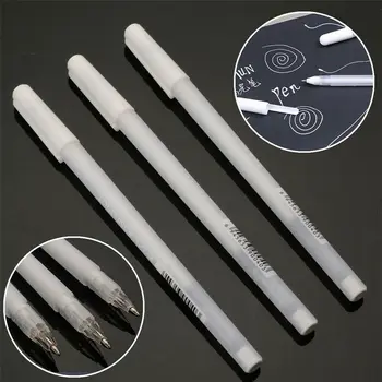 Biela Školy Plastové Leštenie 0.8 mm Biele Pero Náčrt Fine Liner Pen Superior Vysoko Svetelné Pero, Farba Pera Umenie Značky