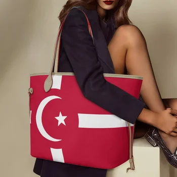 Twoheartsgirl tureckú Vlajku Bežné Veľkú Kapacitu Žien Tote Kabelky Adjustbale Dámske Tašky cez Rameno Travel PU Shoopping Taška