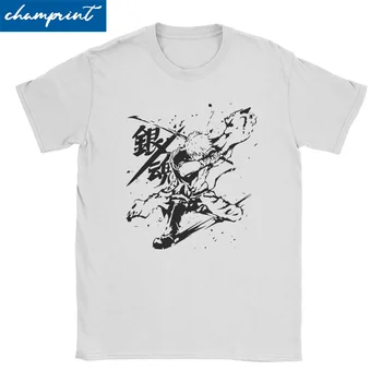 Muži Ženy T-Shirts Gintama Gintoki Manga Vintage 100% Bavlna Tričká Krátky Rukáv Anime, T Košele Kolo Krku Oblečenie 6XL