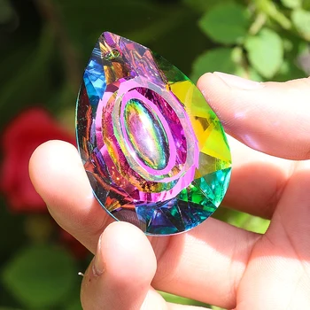 1PC 50MM Dragon Eye Farebné Crystal Prívesok Sklo Art Crystal Prism Tvárou Luster Časti DIY Domáce Svadobné Dekor Príslušenstvo