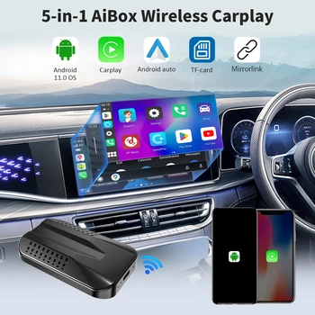 2023 Pôvodné C9 Bezdrôtový CarPlay Adaptér Carplay Android Auto A Mirrorlink 5 v 1 Carplay Ai Políčko Bluetooth Pre Audi Toyota