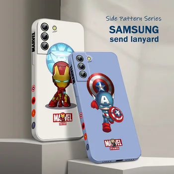 Iron Man Marvel Spider-Man Telefón puzdro Pre Samsung S22 S21 S20 FE S10 Poznámka: 20 10 Ultra Lite Plus Kvapaliny Vľavo Lano Kryt