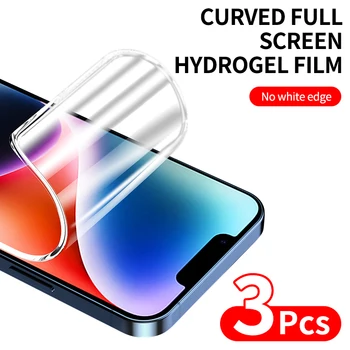 3ks Screen Protector Hydrogel Film Plný Kryt Pre iPhone 15 11 12 13 14 Pro Max Screen Protector Pre iPhone 7 8 14 Plus SE 2 3