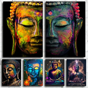 Farebné Abstraktné Sôch Budhu Na Stenu Plátno Umenie Plagáty A Vytlačí Budhistické Umenie Fotografie Domáce Dekorácie