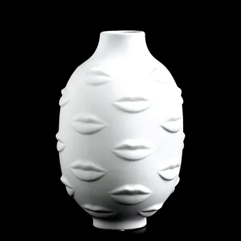 Umelci 3D Pery Črepníkové Rastliny Biela Keramiku, Vázy Suchý Kvet Vložiť Umelec Pobytu Dekoratívne Ozdoby Moderného Domova
