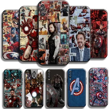 Kapitán Amerika Iron Man Zimné Vojak Pre Samsung Galaxy A50 Telefón Prípad Späť Soft Shell Coque Prípadoch Black Plnú Ochranu