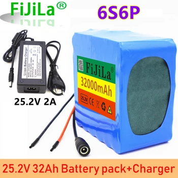 6S6P 24V 25.2 V 32Ah nabíjateľné lítiové batérie, nabíjačky inteligentné 25ABMS elektrický bicykel, GPS navigácie, autíčka