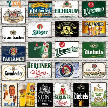 [YZFQ ] nemecké Pivo Vintage Značky Kovové Odrazové Dosky Na Stenu Bar Domov Pub Umenie Kuchyňa Reštaurácie Dekorácie 30X20CM DU-9984A