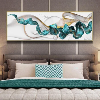 Abstrakt Golden Jade Splash Jemné Veľkoformátové Wall Art Plátno Maľby, Tlače, Plagát, Obrázky Výzdoba Domov Spálňa Obývacia Izba