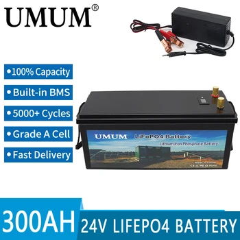 24V 200Ah 300Ah LiFePO4 Batérie, Vstavané BMS Lítium Železa Fosfát Nabíjateľná Bunky 5000 Cyklov Pre RV Táborníci Golf Cart Solárne