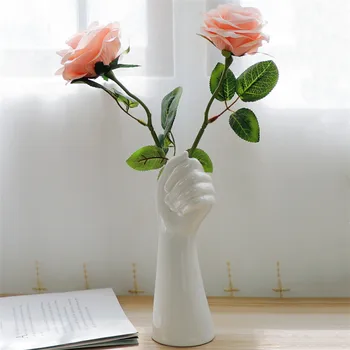 Nordic Keramické Ruku Tvar Vázy Tvorivé Moderné Kvetinové Aranžmán Obývacia Izba Ozdoby Home Office Dekor Svadobné Dary