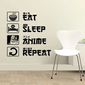 Jesť, Spať Anime Opakovať Stenu Odtlačkový Fanúšikov Anime Darčeky Chlapci Stenu Spálne Nálepky Herné Dekor Manga Milenca Vinyl Umenie Nálepky Nástenná Maľba