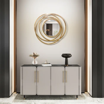 Veľké Kolo Luxusné Zrkadlo Zlaté Nepravidelné Vlny Kúpeľňa Nordic Zrkadlo Umenia Vintage Obývacia Izba Slaapkamer Dekor Dekorácie