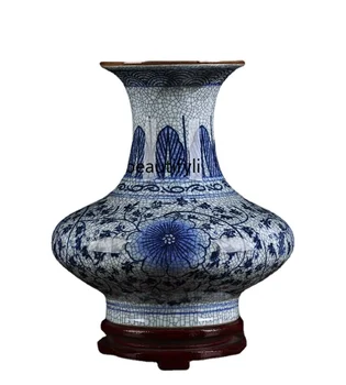 Jingdezhen Keramická Váza Čínsky TV Kabinet Dekorácie Dekorácie Starožitné Modré a Biele Porcelánové