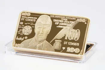 Trump 100 usd Gold Bar Zberateľské Mince, Repliky Cryptocurrency Upomienkové Darčeky
