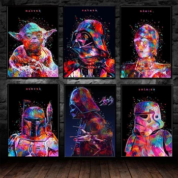 Star Wars Darth Vader Yoda Filmové Plátno Obrazy Disney Anime Plagáty Vytlačí na Stenu Umenia pre Obývacia Izba Dekorácie Cuadros