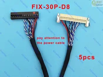 5 ks/sada Fix-30P-D8 1ch 8bitová 30 Pin Univerzálny LVDS Kábel napájací kábel ľavej pre LG AU LCD panel