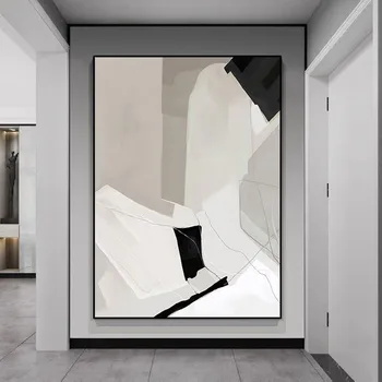 100% Ručne Maľované Olejomaľba Na Plátne Umenie Moderné Čierne Biele Abstraktných Obrazov Na Stenu Miestnosti Kreslenie Bez Rámu Dekor Darček Veľké Veľkosť