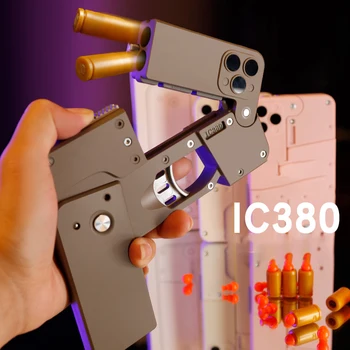 Model mobilného Telefónu Hračka Zbraň Bullet Ostreľovanie Skladanie Zbrane Hračka IC380 Pohode Falošné Zbraň Prop Zbraň Deti Vianočné Darčekové Doplnky Strany