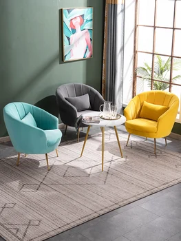 Single pohovka Moderné velvet kreslo Nábytok do Obývacej Izby Nordic Luxusné salón krásy príjem mäkké make-up relaxovať čaká stoličky