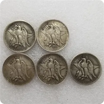 Antique silver USA 1934-1938 TEXAS Pamätné Pol Dolára KÓPIE MINCÍ