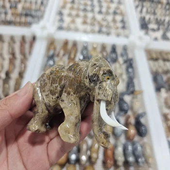 70 mm Slon Socha Prírodný Drahokam Peru jade Crystal Vyrezávané Reiki Liečenie Kamenné Sošky Remesiel Domáce Dekorácie 5A+ 1pcs