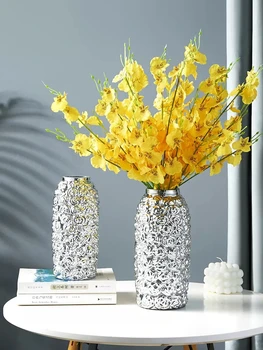 Nordic Americkom štýle gold-maľované svetlom luxusné sklenené vázy, dekorácie obývacia izba kvet usporiadanie voda kultúra, kreatívny režim
