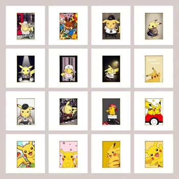 Plátno Maľby, Anime Pokémon Plagát Pikachu Série Nástenná Maľba Dieťa Spálňa Domov Cartoon Dekorácie Na Stenu Umenie Fotografie Cuadro Darček