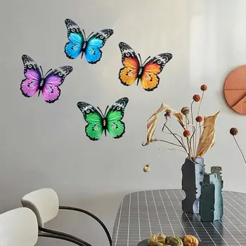 4x Jemné Motýľ Wall Art Darček Železa Zvierat Socha Foto Rekvizity pre terasa domov