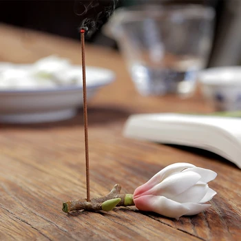 Ručné Keramické Magnolia Figúrky Kadidlo Horák Ružový Kvet Nastaviť Kadidlo Držiteľ Dekorácie Pre Domov Zen Príslušenstvo Lopatku