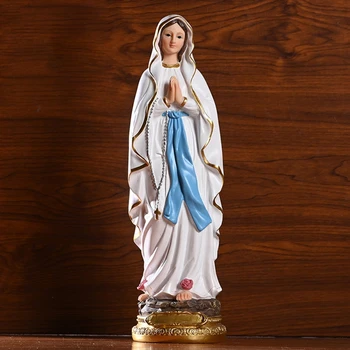 12 Palcový Katolíckej Blahoslavenej panny Márie, Socha Stola Ozdoby Živice Figúrky pre Náboženské Domáce Dekorácie Remesiel Dary