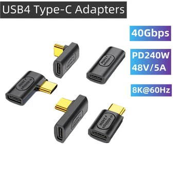 USB4 Thunderbolt3 40Gbps Typ-C Samec Samica Predlžovací Adaptér 8K60Hz 240W PD Rýchle Nabíjanie pre Macbook Notebook PC Prepínač Hľadanie