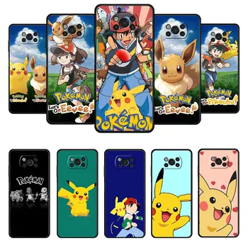 Prísť Na pustiť Pokémon Pikachu Telefón puzdro Pre Xiao Poco X3 NFC X4 M3 C40 Pro Pre MI 9 8 12 11 9T 10 TON CC9 Lite Poznámka 10 Shell
