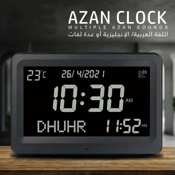 Digitálny obec azan Budík LCD Displej 8 Athan Zvuky Al-Fajia Multi-jazyky Hijir Gregoriánskeho Kalendára Moslimské Modlitby Budík