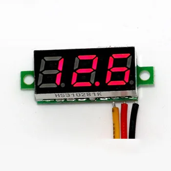 5 ks 0.28 Palcový DC 0-100V Mini Digitálny Voltmeter Červená LED Displej Tromi Vodičmi Napätie Displej