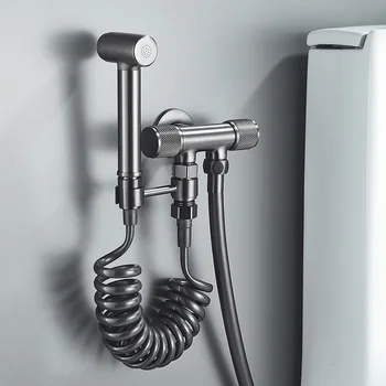 Hygienické Sprchovací kút pre Kúpeľňa Wc Bidetová Sprcha Hlavu Dvojité Zásuvky Uhol Ventil, kúpeľňové Doplnky Bidetová Toaletné kreslo
