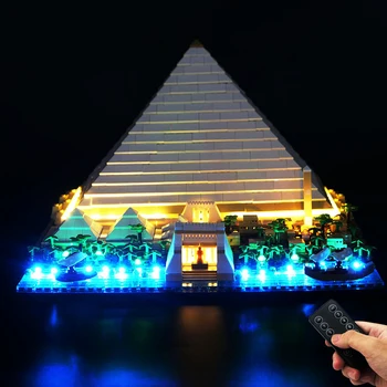 RC LED Svetla Kit Pre LEGO 21058 Veľkej Pyramídy v Gíze Stavebné Bloky, Tehla Hračka（Iba LED Svetlo，Bez Bloky Model)