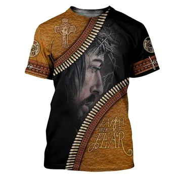 Kresťanská Katolícka Ježiš 3D Tlač pánske T-Shirt Žena T-shirts Nadrozmerná Hip Hop Mikina Pánske Oblečenie Harajuku Bežné Topy Y2k