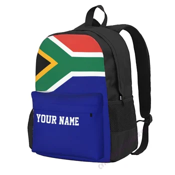 Vlastné Meno V Južnej Afrike Vlajka Polyester Batoh Pre Mužov, Ženy Cestovná Taška Bežné Študentov, Turistiku, Cestovanie, Camping