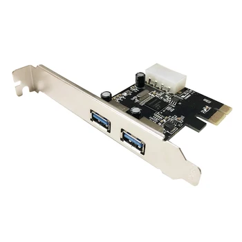 2 Port USB 3.0, PCI-Express PCIe Adaptér Radič Karty PCI-E Stúpačky 4 pin IDE pripojenie adaptéra